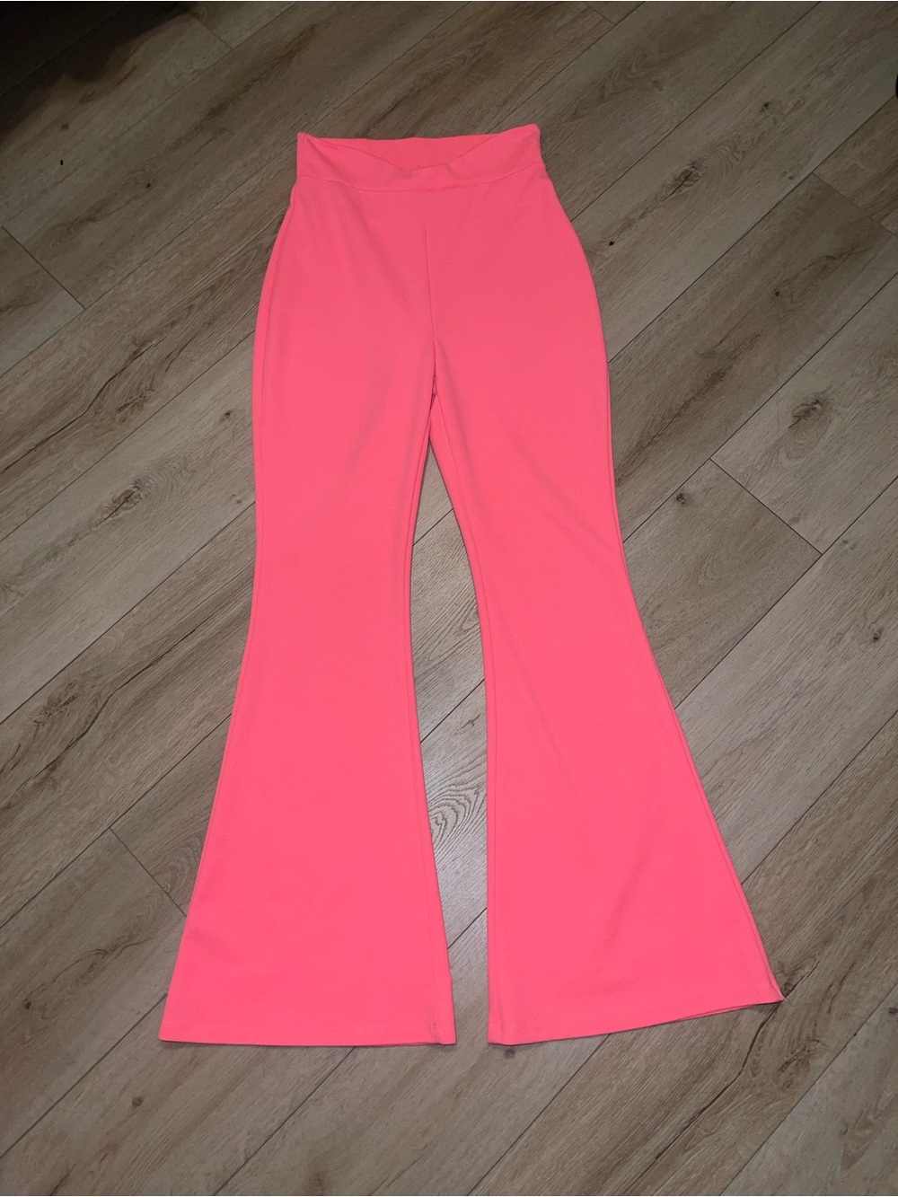 Fashion Nova Neon Coral Flare Pants